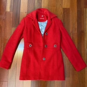 Calvin Klein Red wool coat